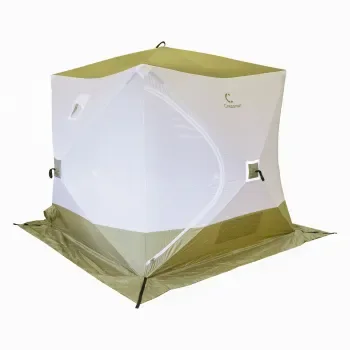 Палатка зимняя куб СЛЕДОПЫТ 2,1 х2,1 м, Oxford 210D PU 1000, S по полу 4,4 кв.м, цв. оливковый/белый, фото 6