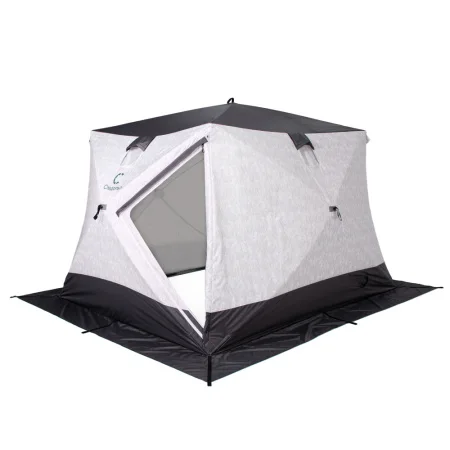 Палатка зимняя куб СЛЕДОПЫТ Thermo Premium Long 2,3х2,9 м, S по полу 6,7 кв.м, 3 слоя, утеплитель 100 гр/кв.м, цв. Arctic Camo/Серый, фото 7